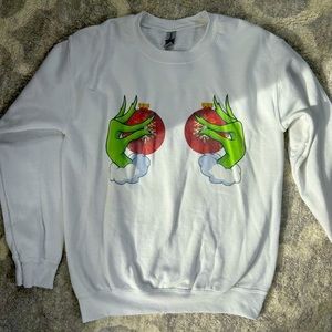 Funny Christmas Sweatshirt Grinch Hands Bulbs